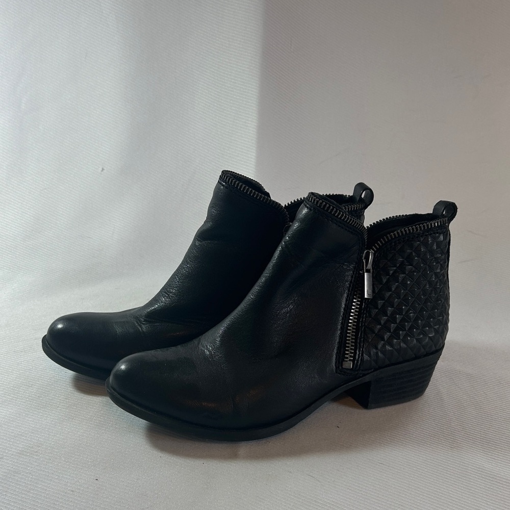 Lucky Brand Black Quilted Side-Zip Ankle Booties